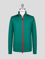 Kiton Green Cotton Sweater Full Zip