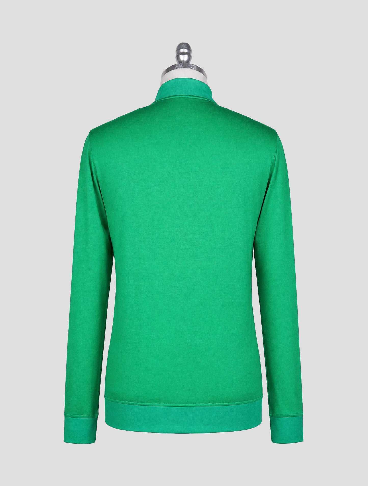 Kiton Green Cotton Sweater Full Zip