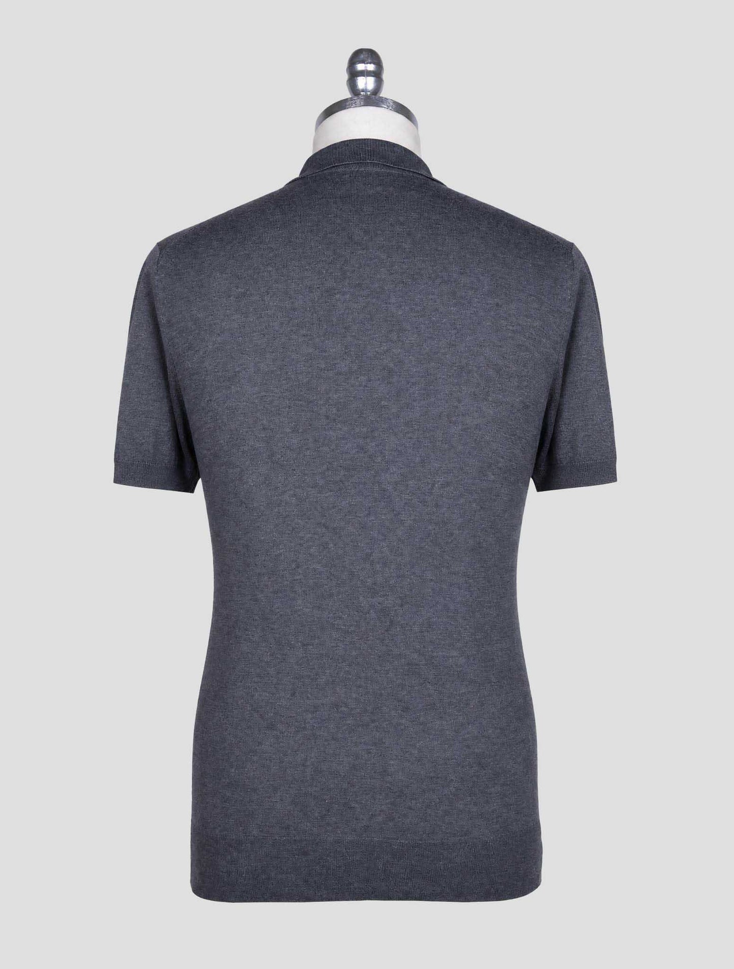 Kiton Gray Cotton Polo Half Zip
