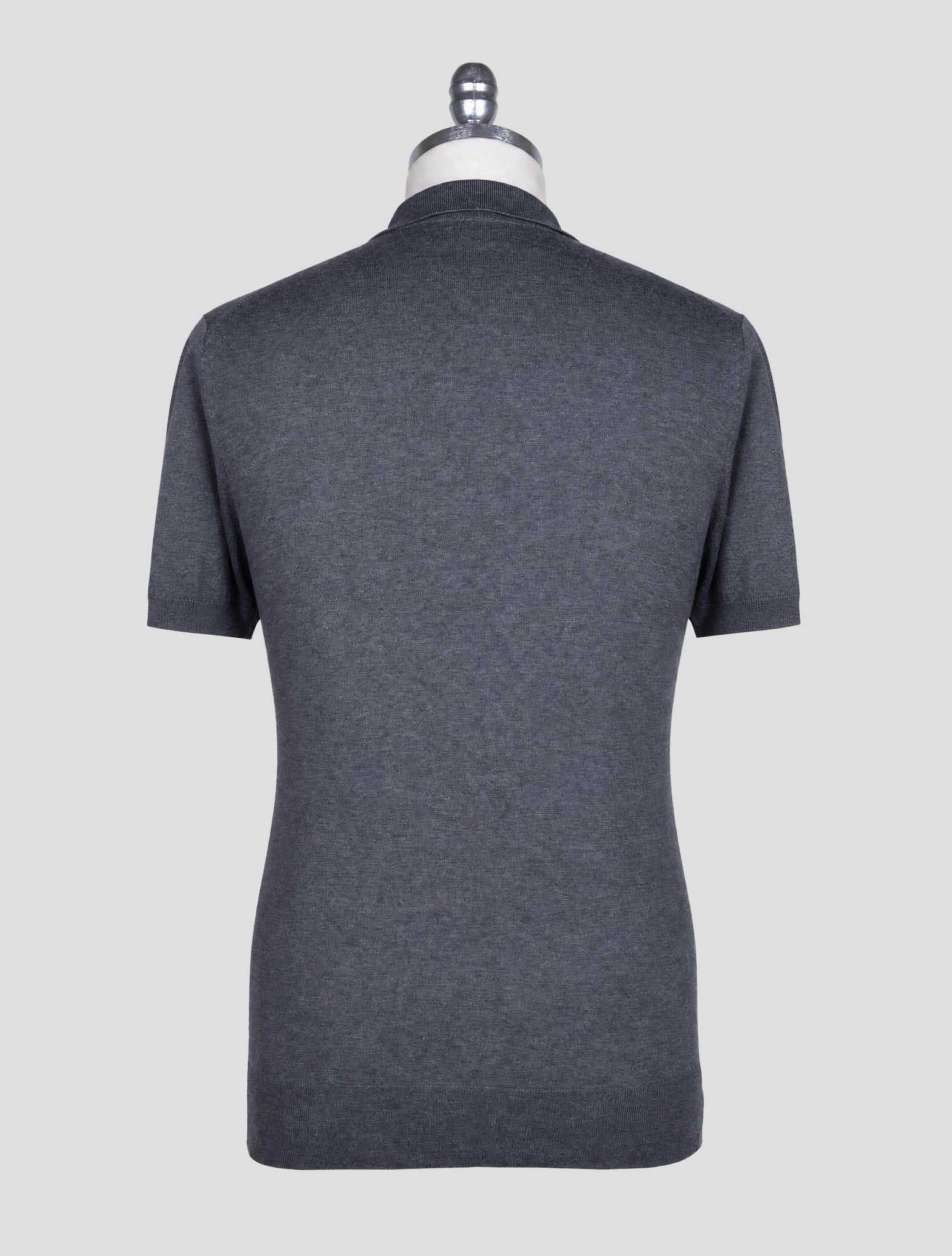 Kiton Gray Cotton Polo Half Zip