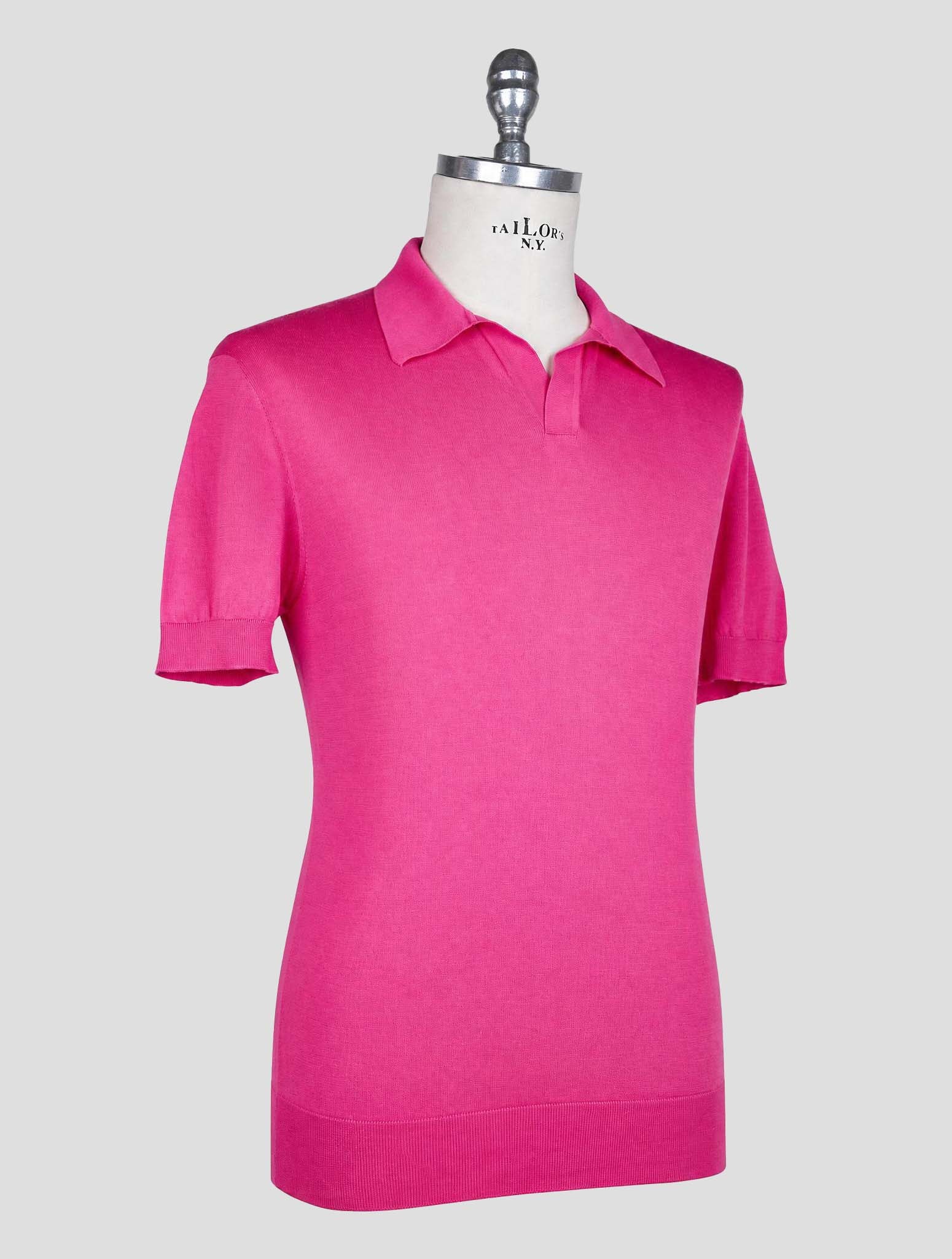 Kiton Knt Pink Cotton Polo