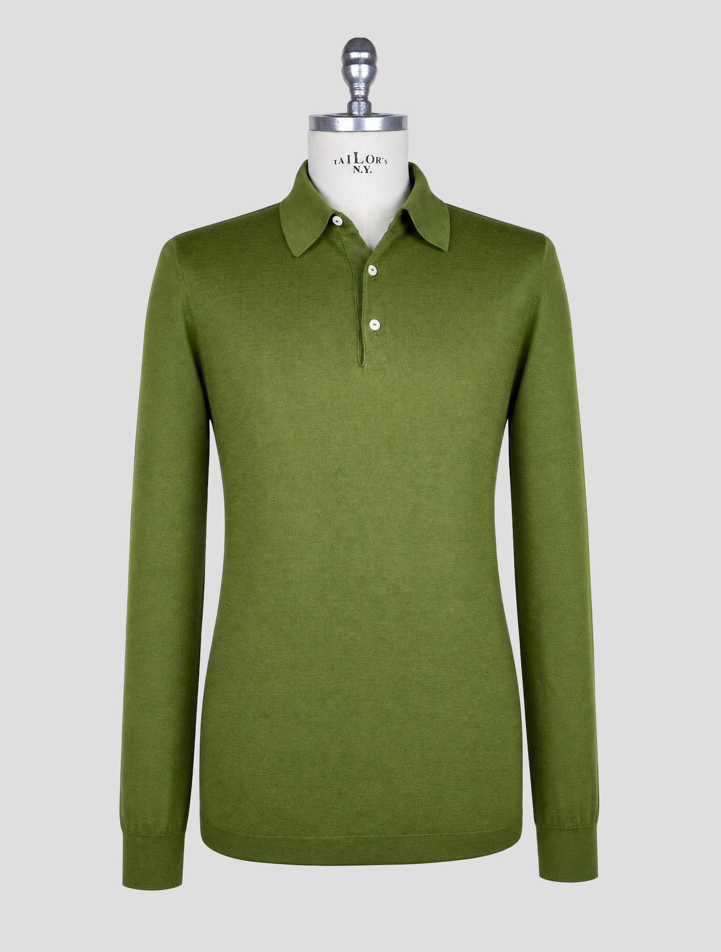 Kiton Green Cotton Sweater Polo