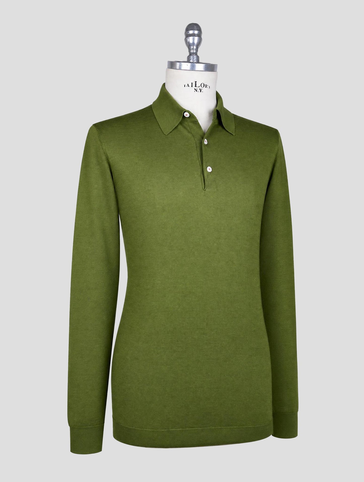 Kiton Green Cotton Sweater Polo
