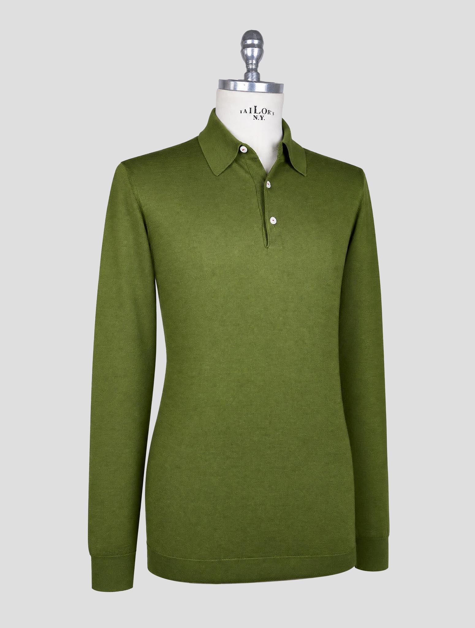 Kiton Green Cotton Sweater Polo