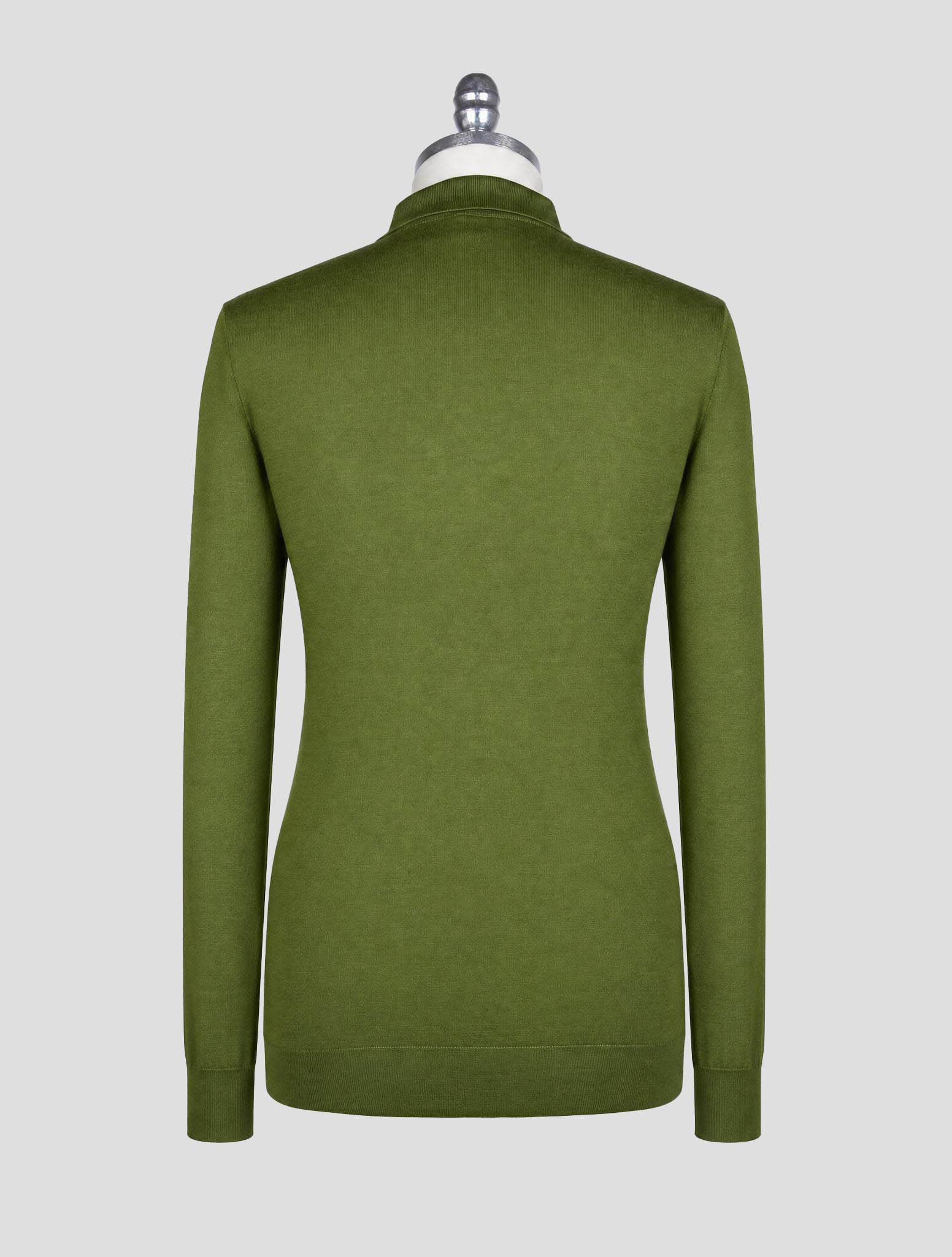 Kiton Green Cotton Sweater Polo