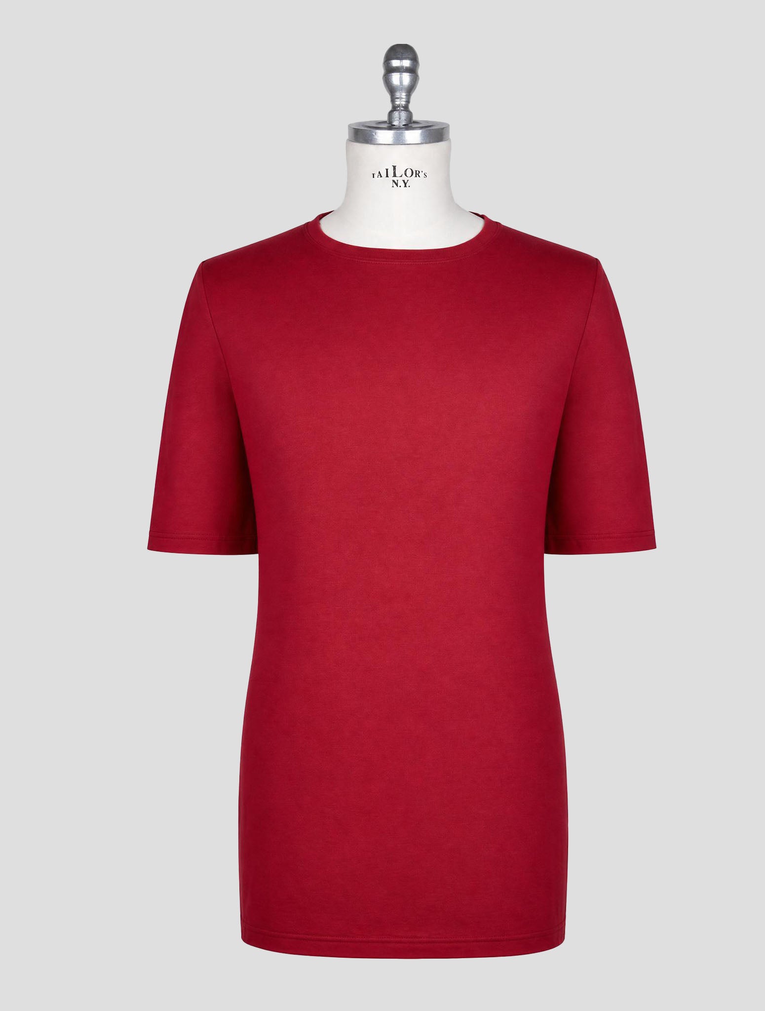 Kiton Burgundy Cotton Cashmere T-Shirt