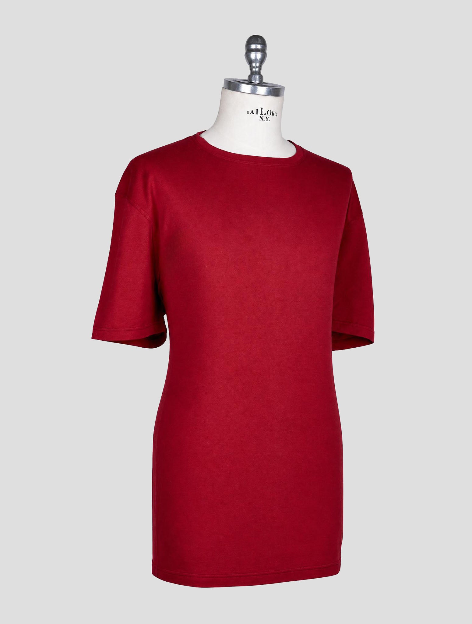 Kiton Burgundy Cotton Cashmere T-Shirt