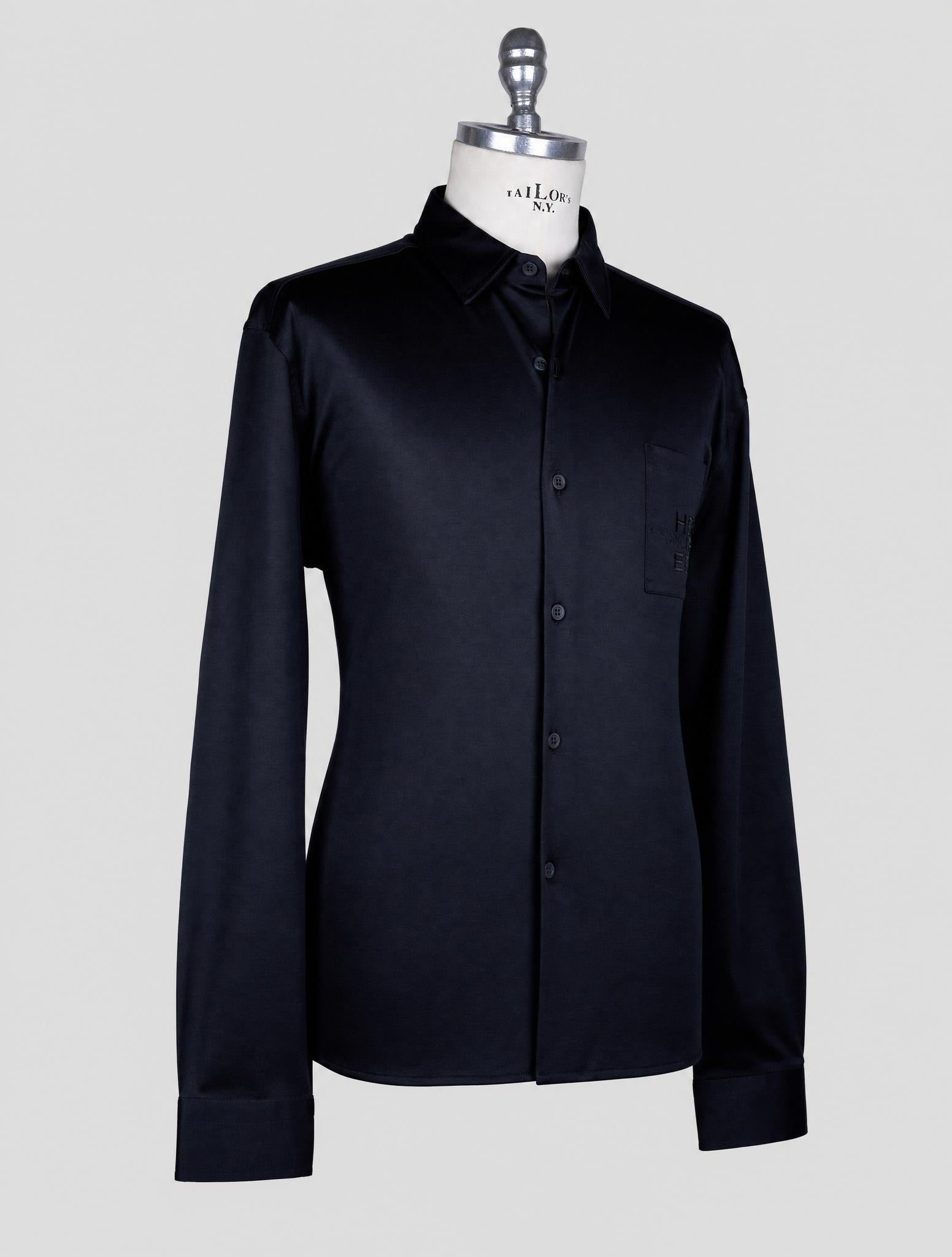 Kiton Knt Blue Cotton Shirt
