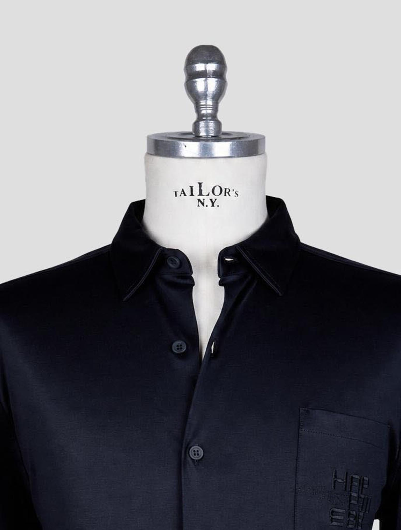 Kiton Knt Blue Cotton Shirt
