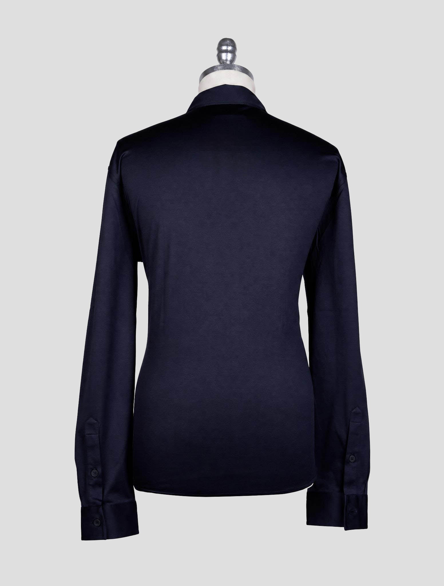 Kiton Knt Dark Blue Cotton Shirt
