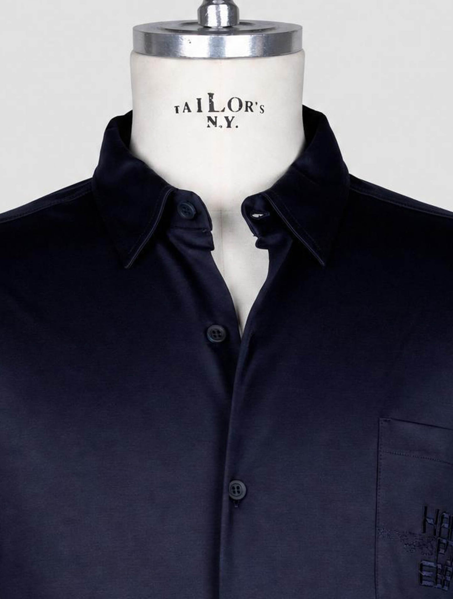 Kiton Knt Dark Blue Cotton Shirt