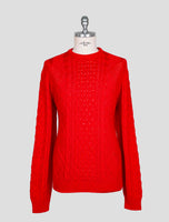 Kiton Red Cotton Sweater Crewneck