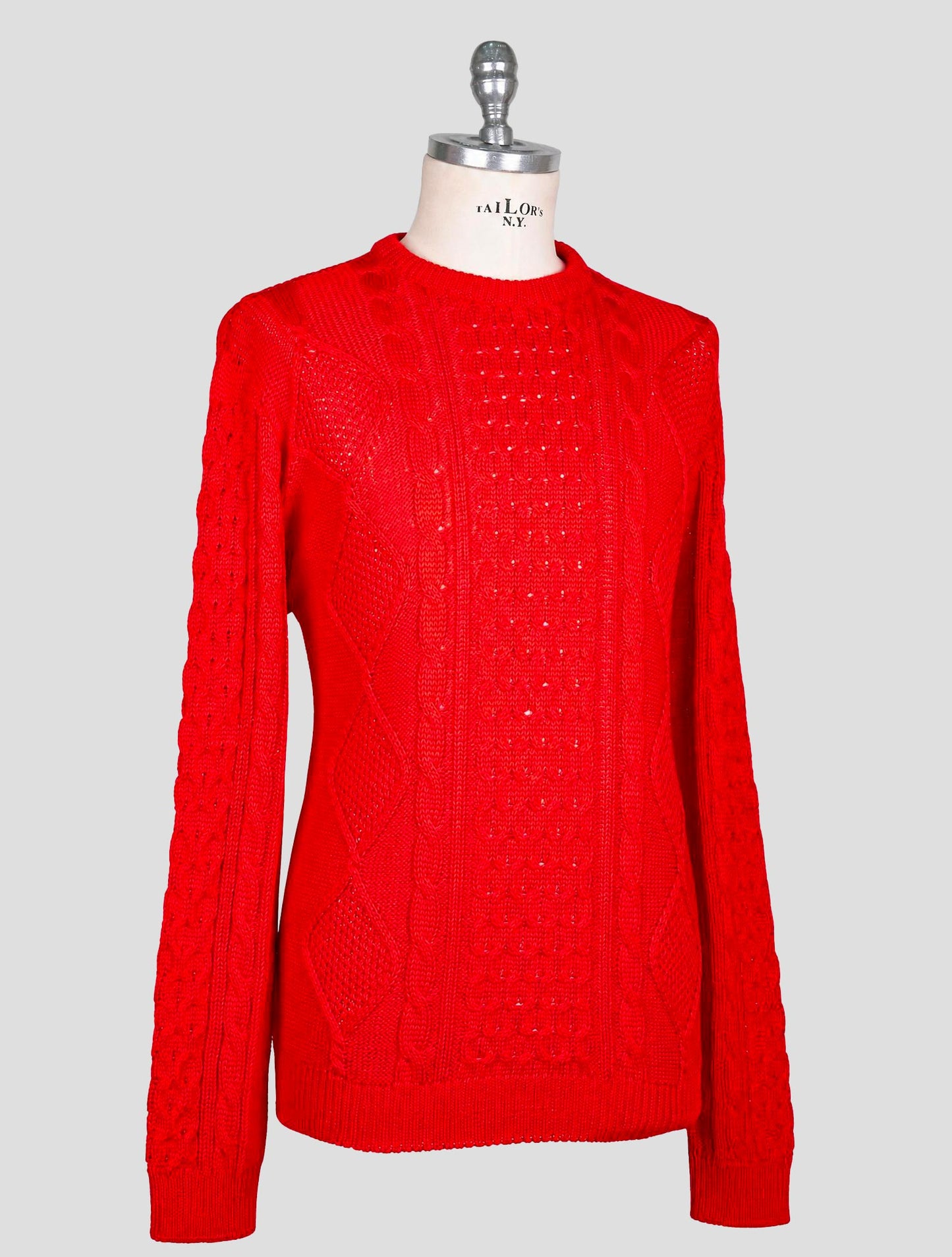Kiton Red Cotton Sweater Crewneck
