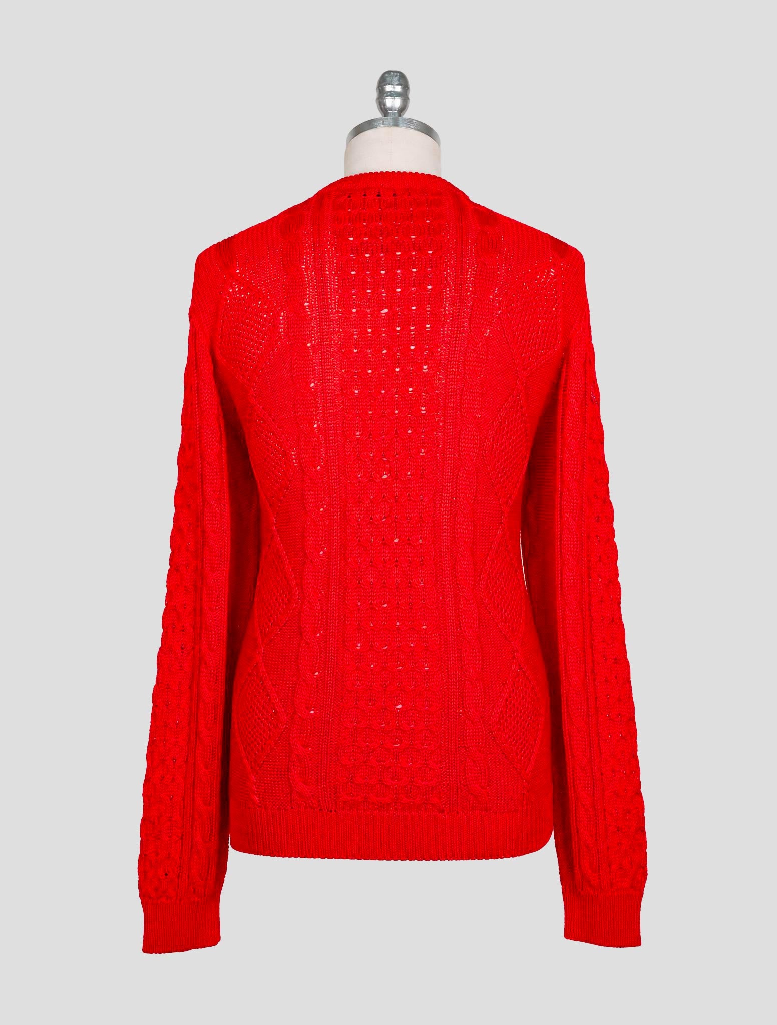 Kiton Red Cotton Sweater Crewneck