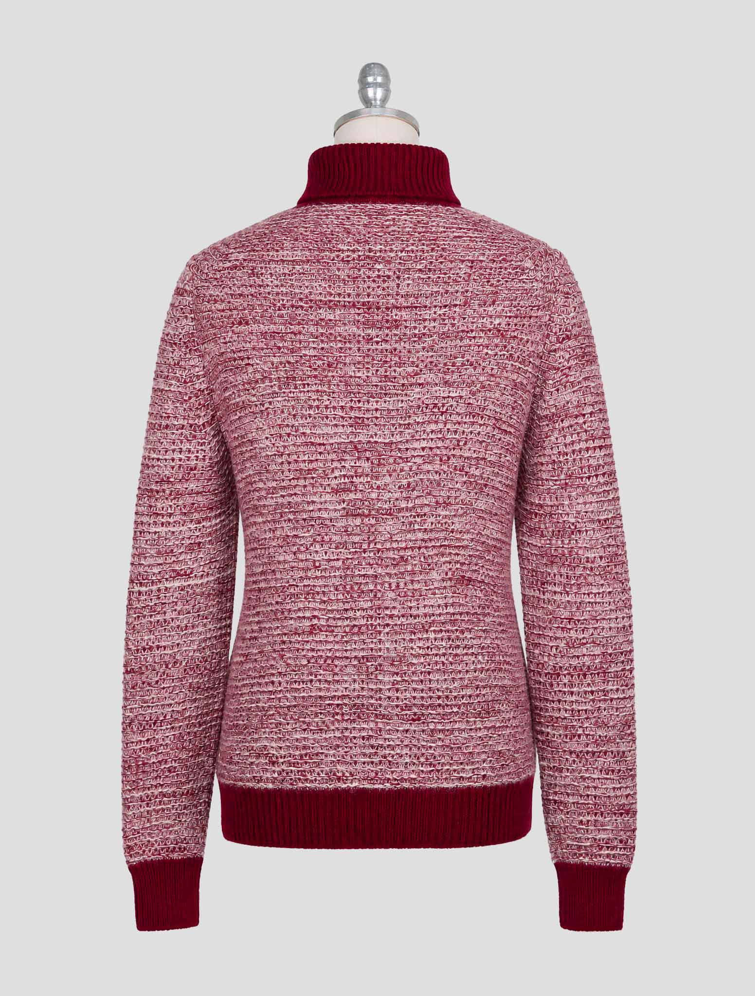 Kiton Burgundy Gray Cashmere Sweater Crewneck
