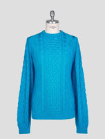 Kiton Light Blue Cotton Sweater Crewneck