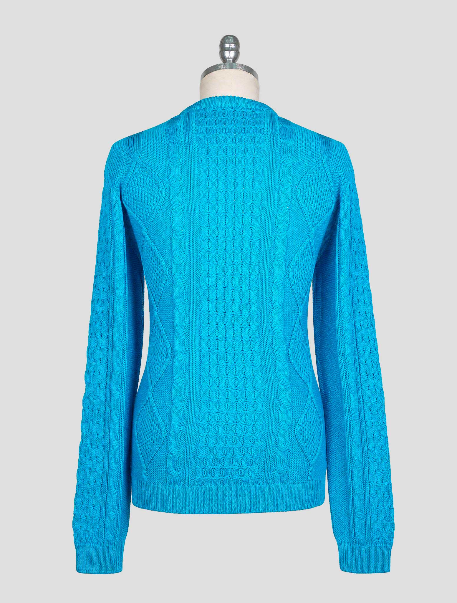 Kiton Light Blue Cotton Sweater Crewneck