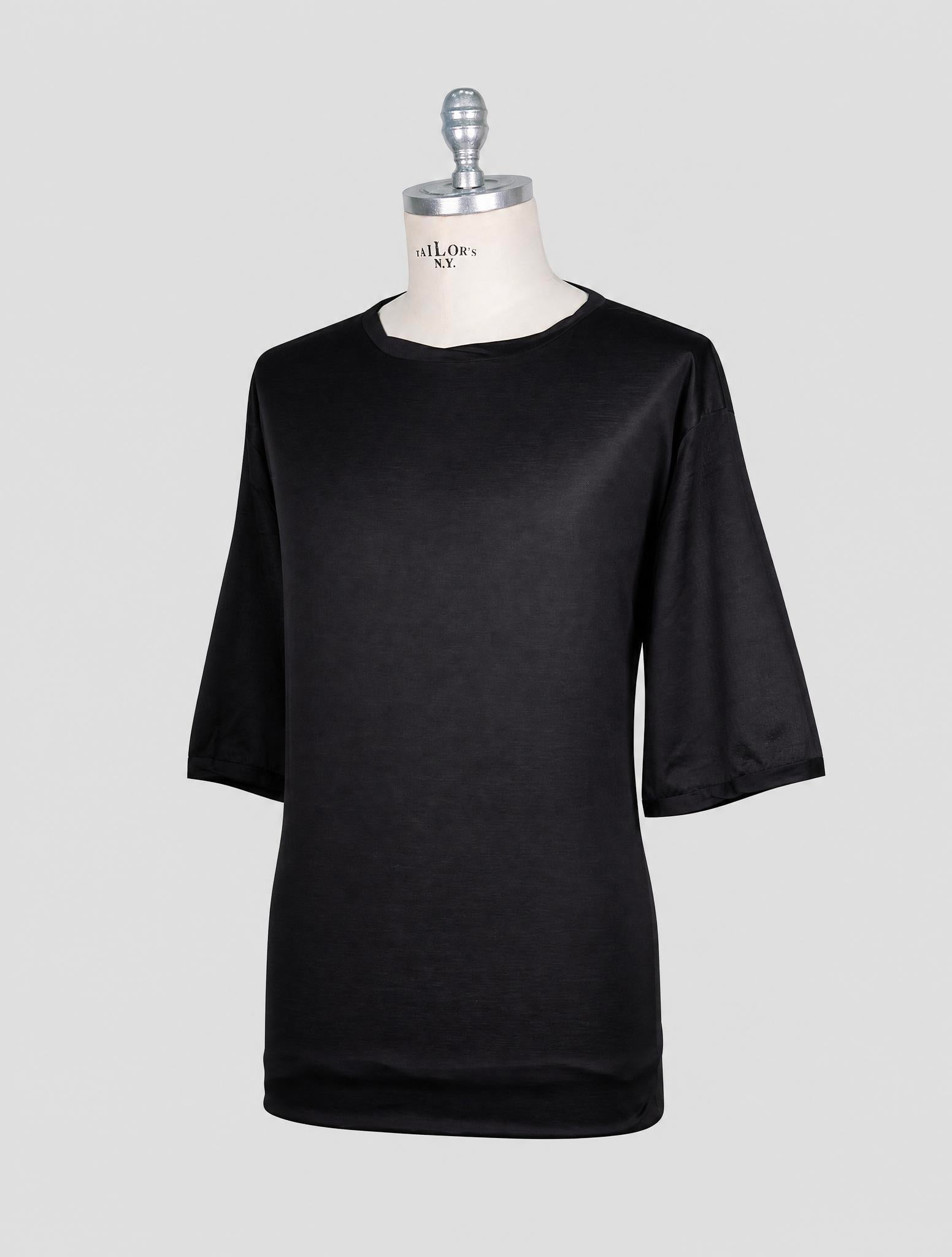 Kiton Black Cotton T-Shirt