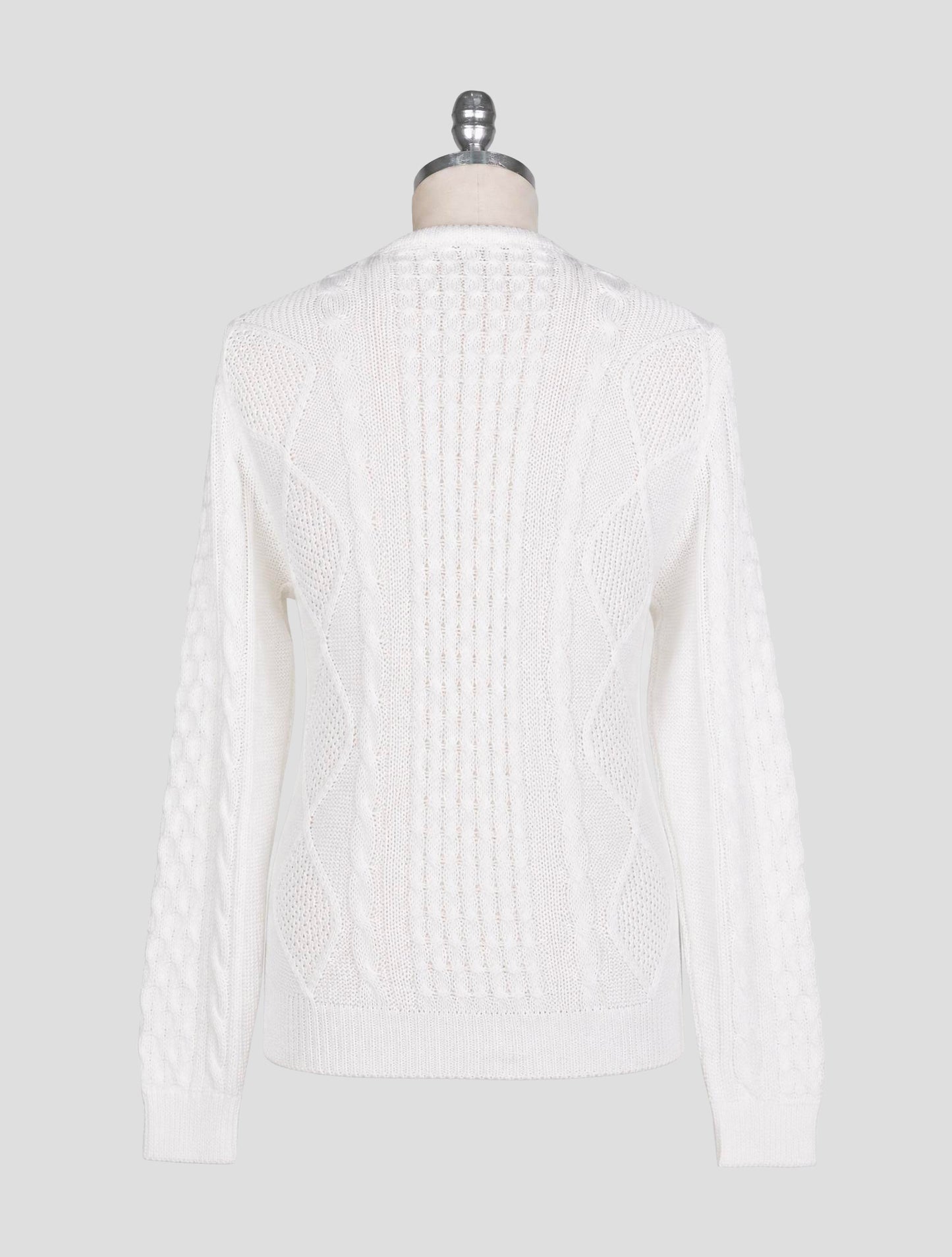 Kiton White Cotton Sweater Crewneck