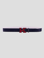 Kiton Blue Leather Leather Suede Belt