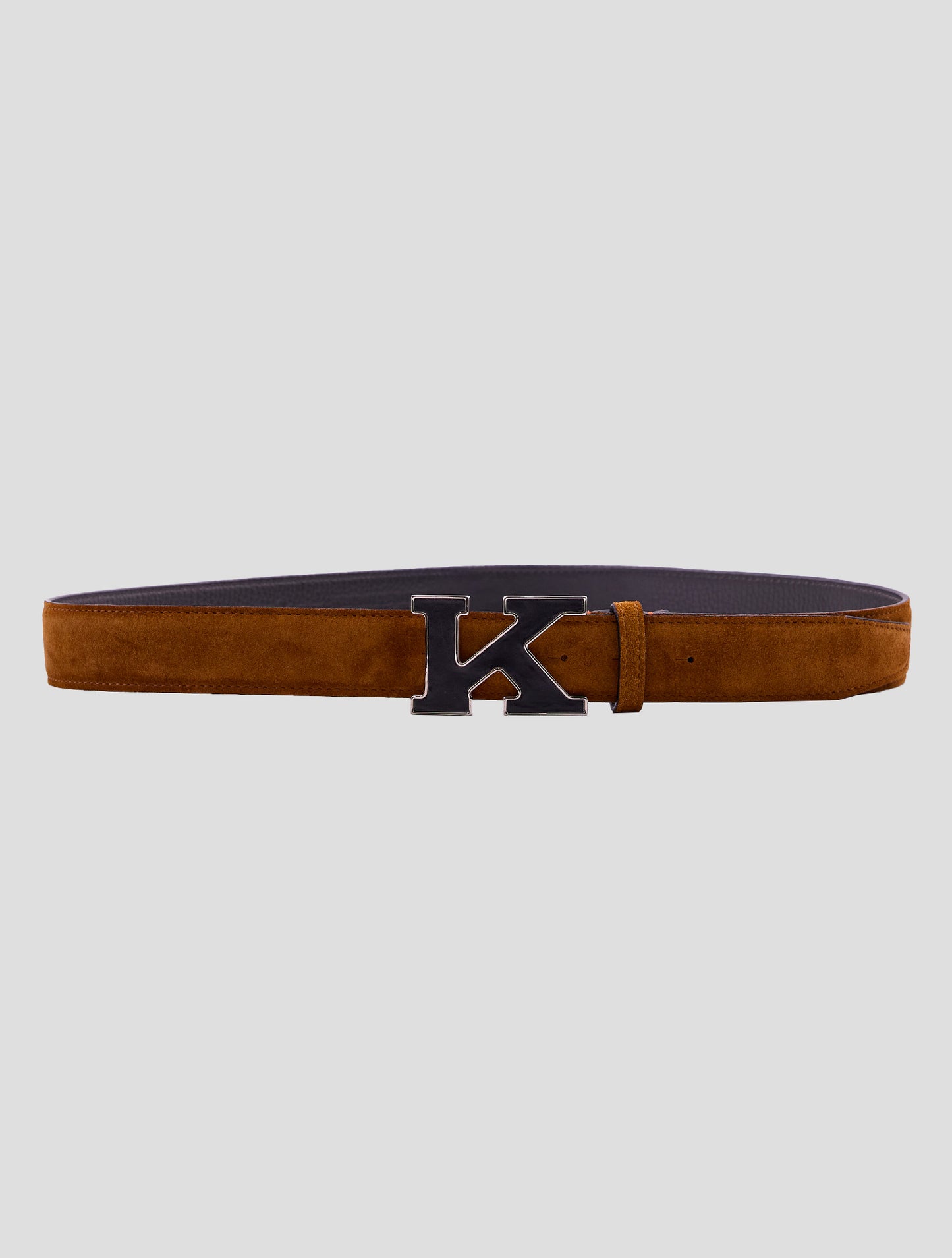 Kiton Brown Leather Suede Belt