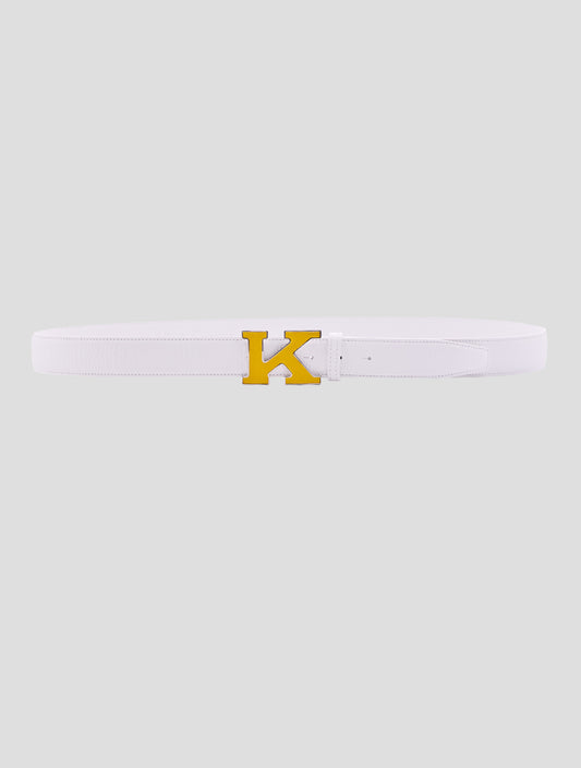 Kiton White Leather Belt