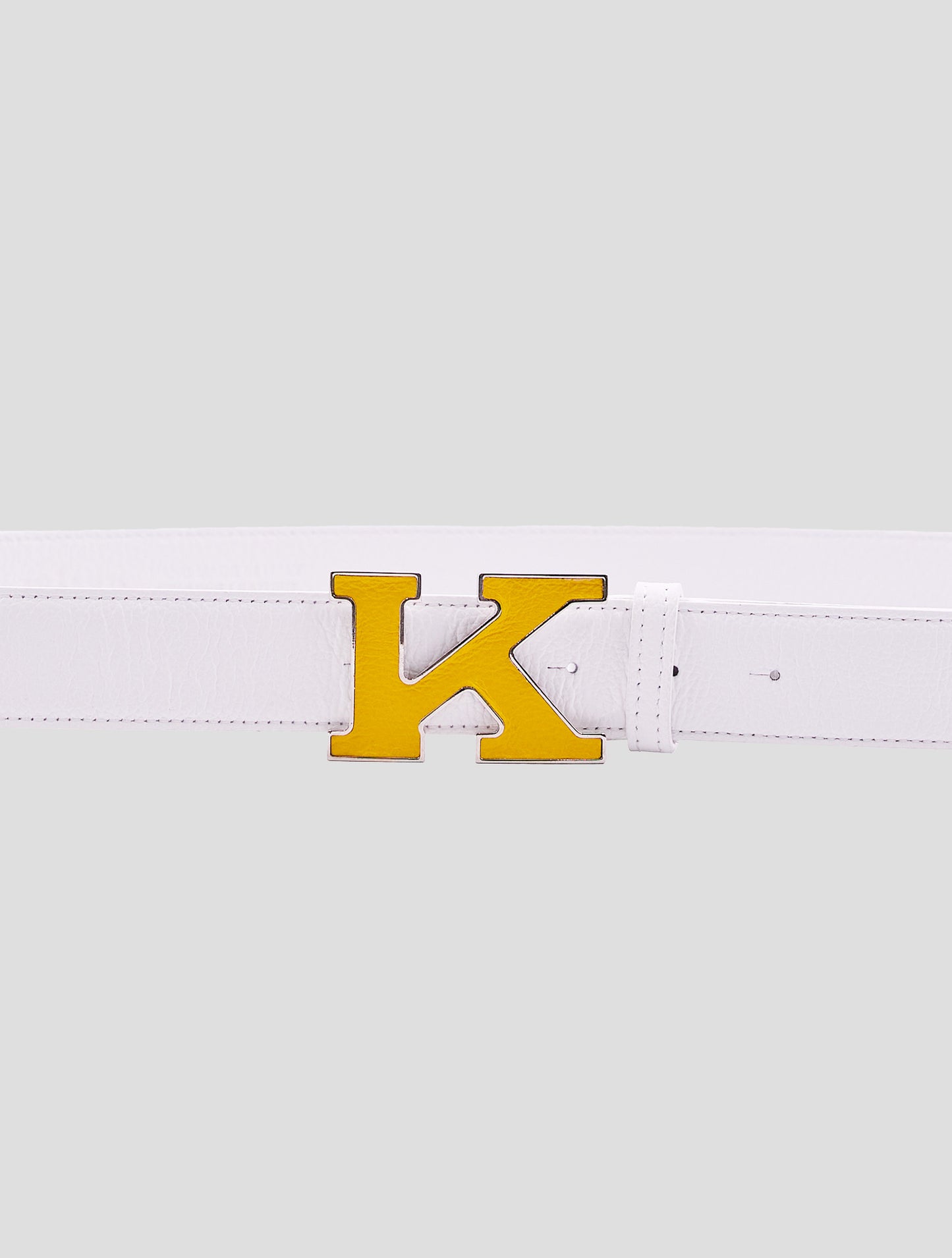 Kiton White Leather Belt
