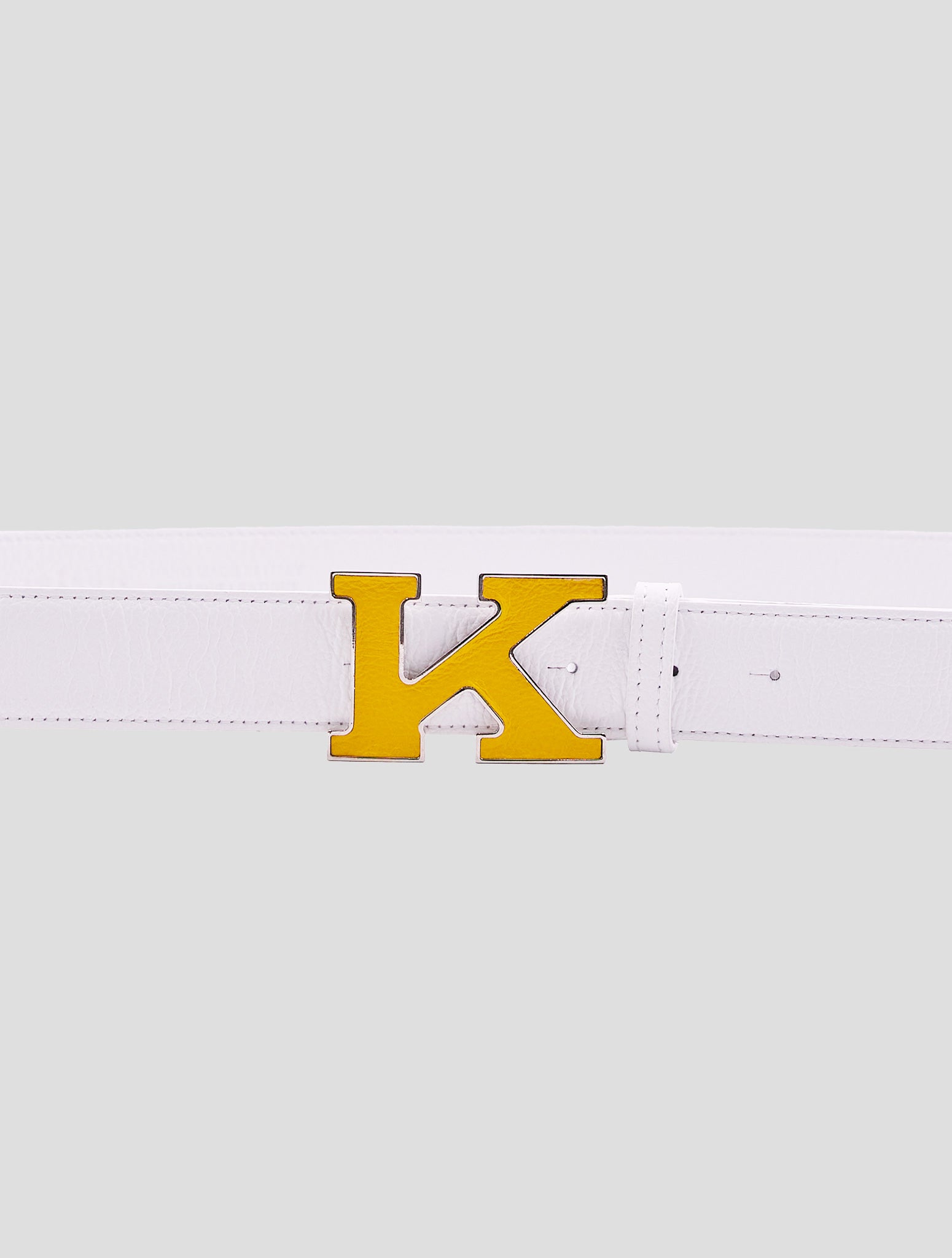 Kiton White Leather Belt
