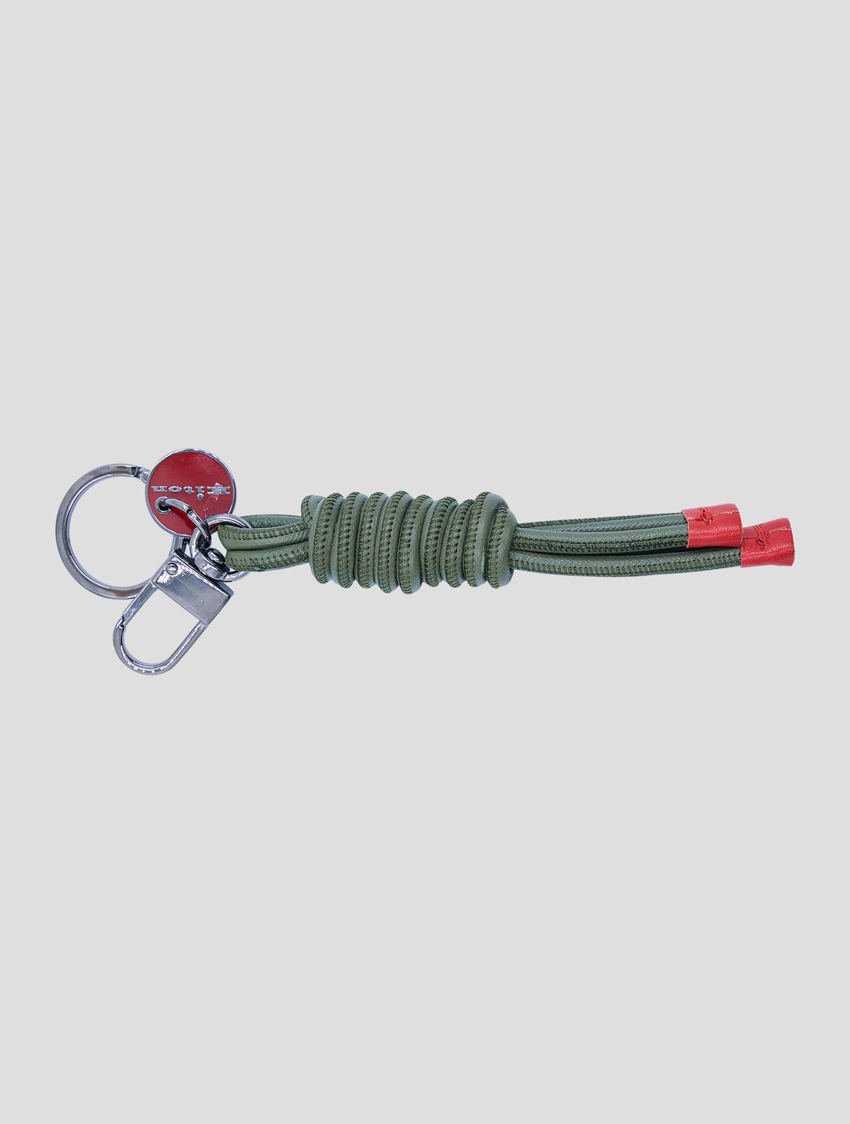 Kiton Green Leather Calf Keychain