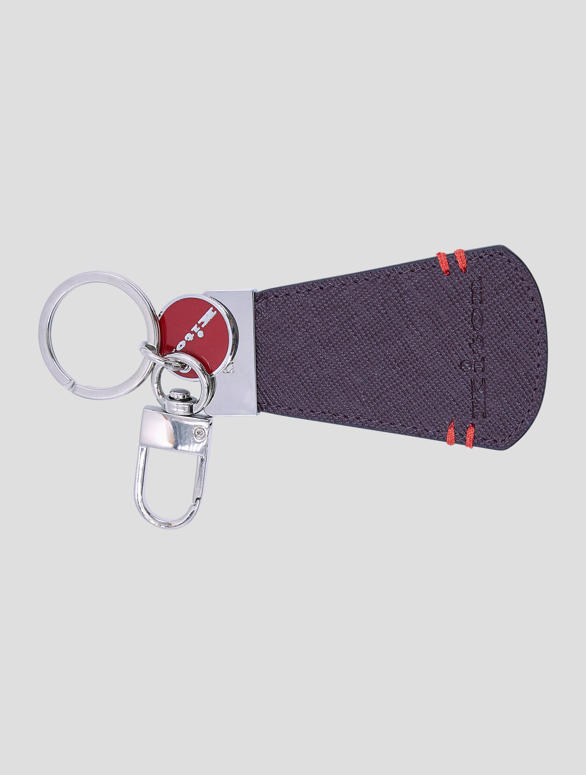 Kiton Burgundy Leather Calf Keychain