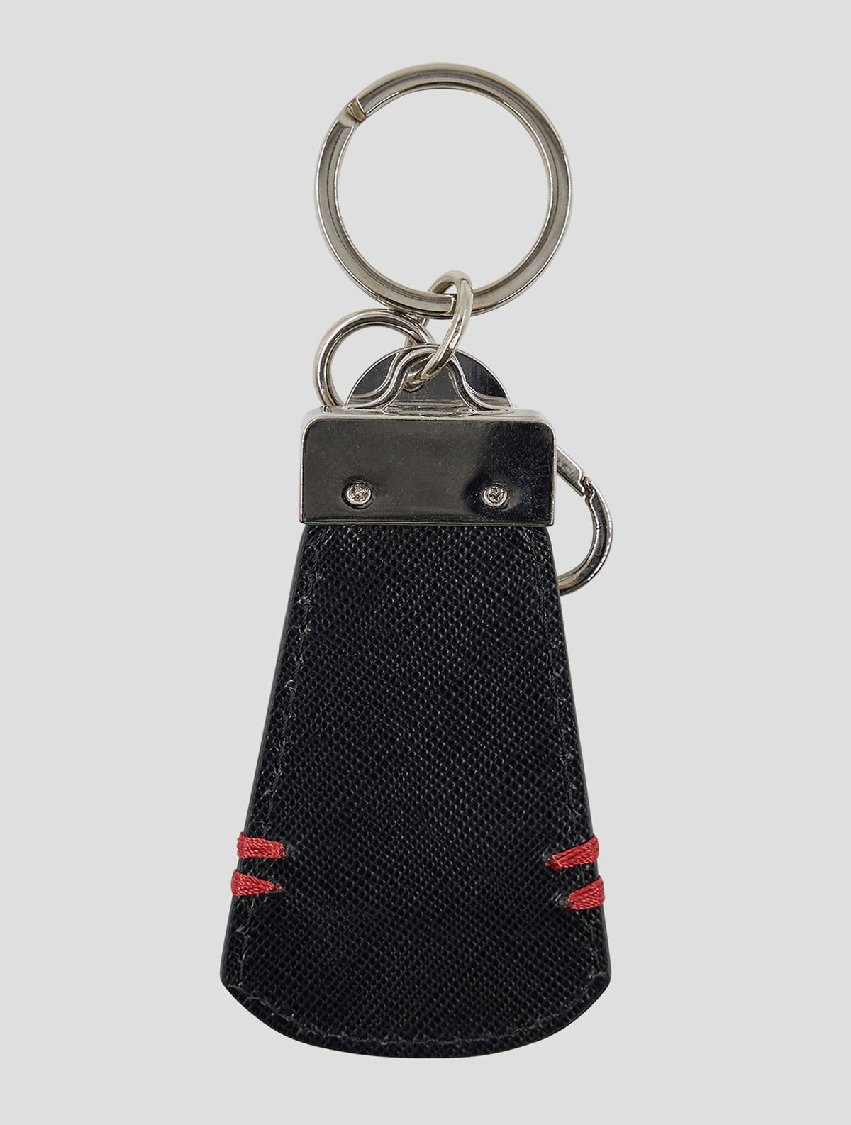 Kiton Black Leather Calf Keychain
