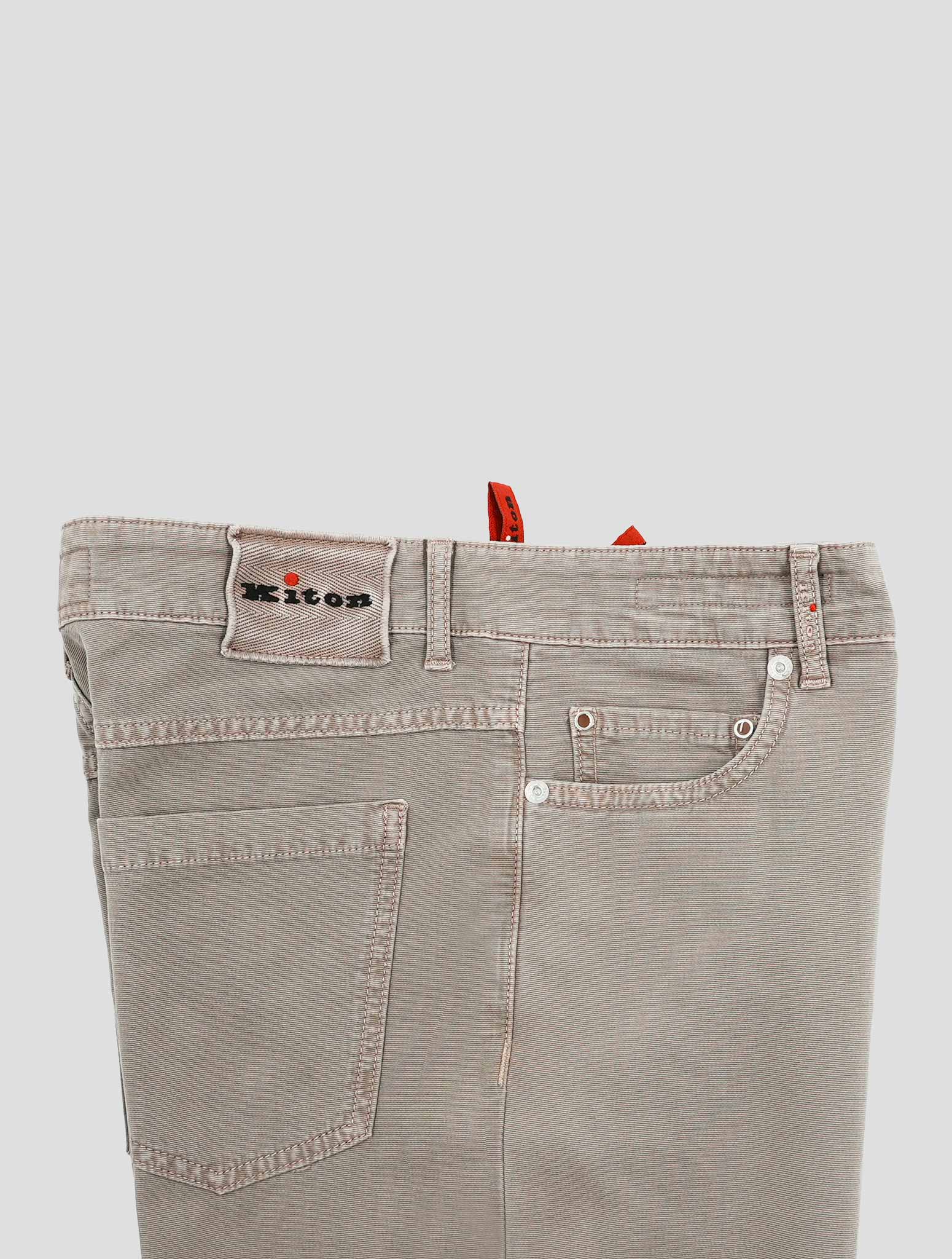 Kiton Taupe Cotton Ea Jeans
