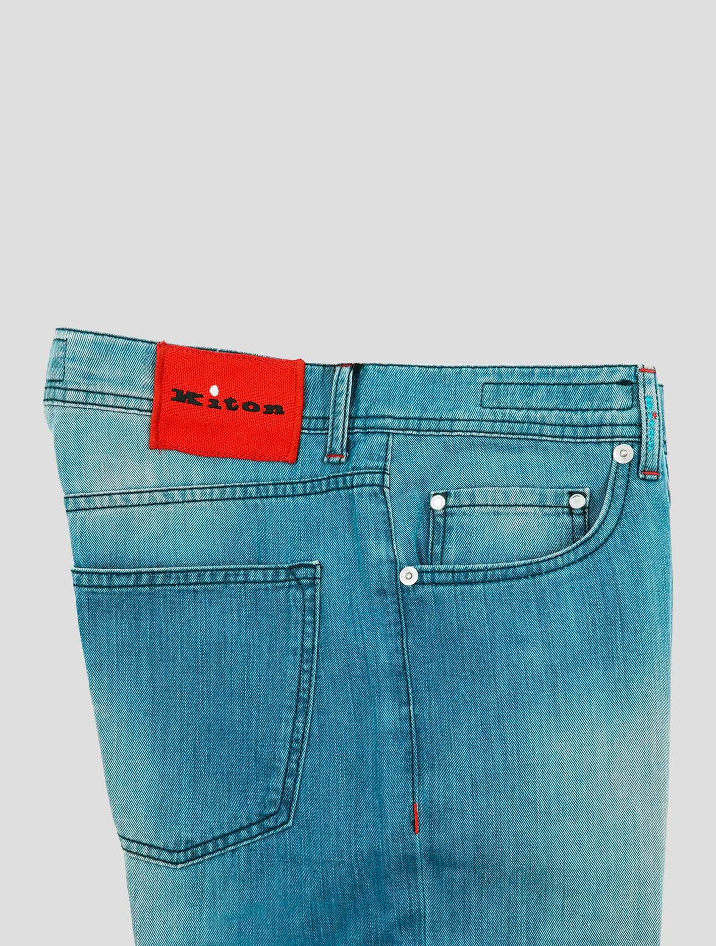 Kiton Blue Cotton Jeans