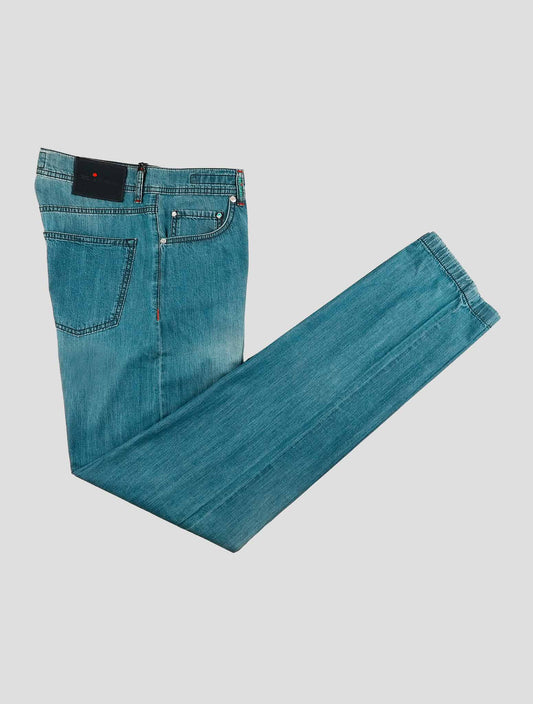 Kiton Blue Cotton Jeans