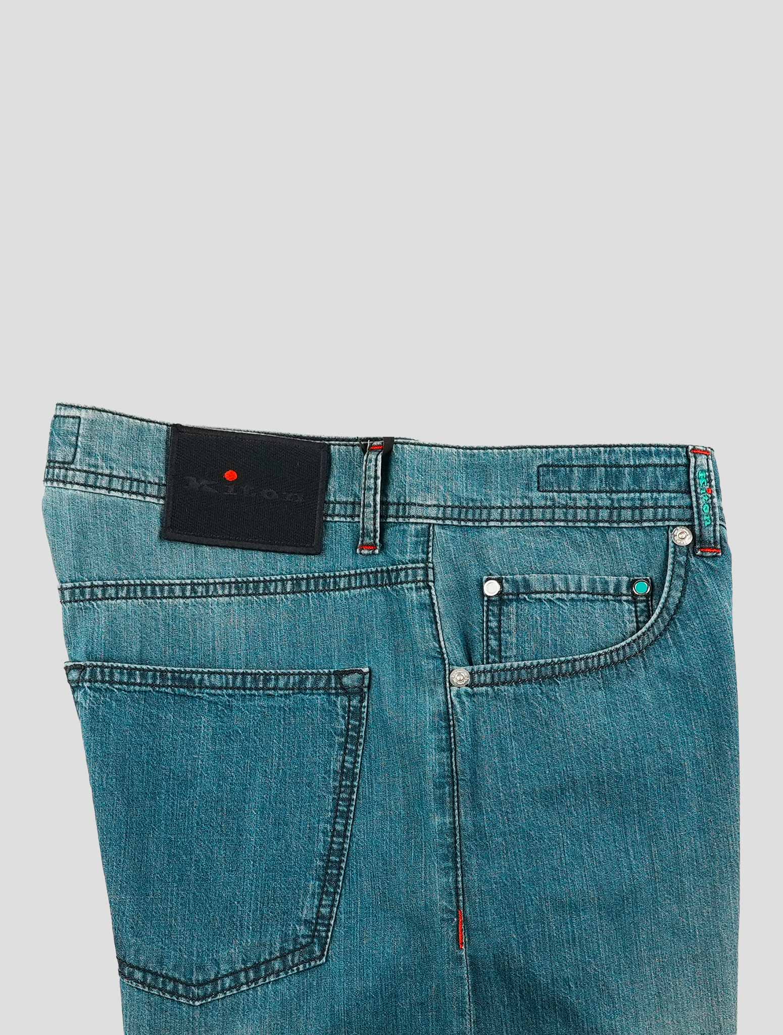 Kiton Blue Cotton Jeans