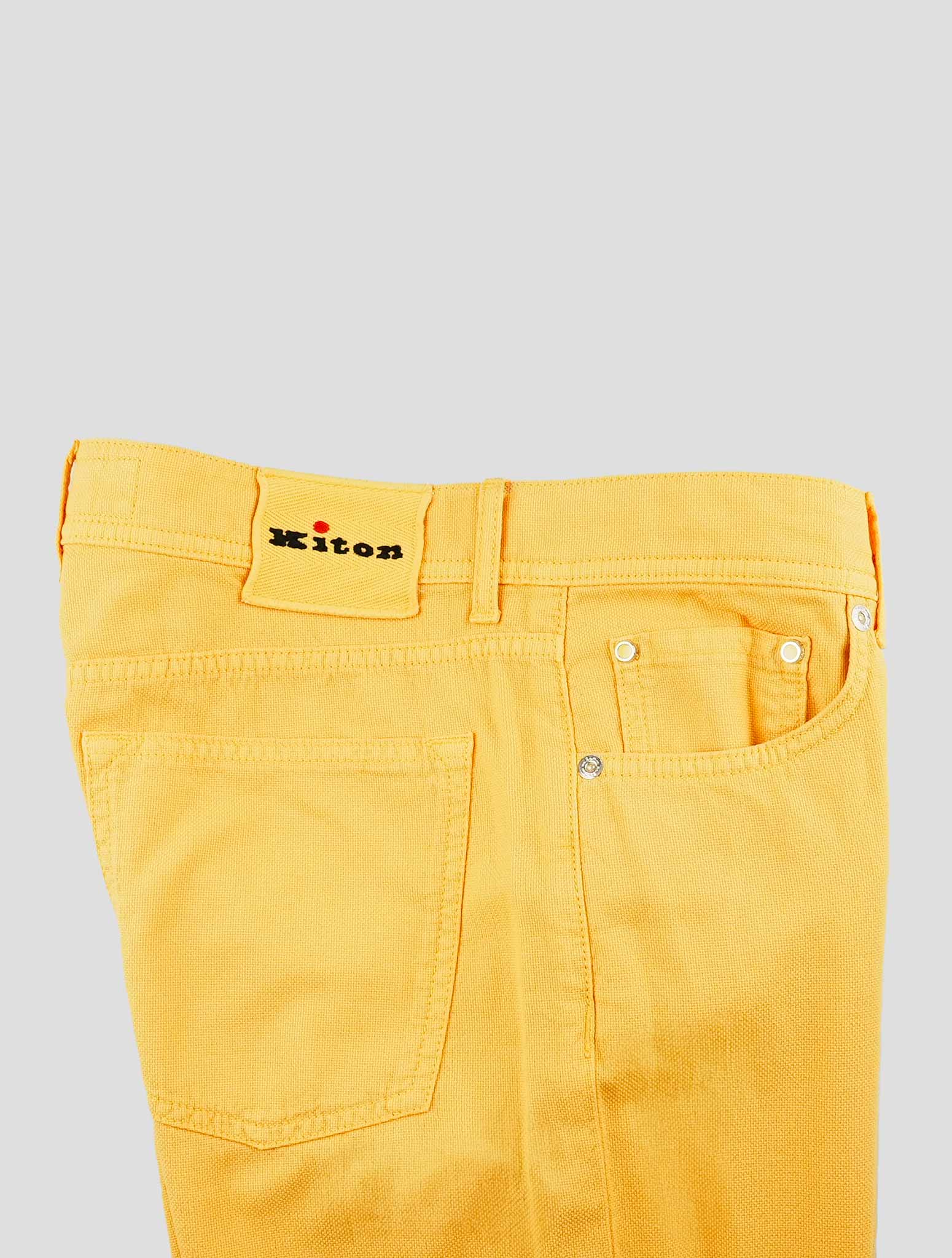 Kiton Yellow Cotton Ea Jeans
