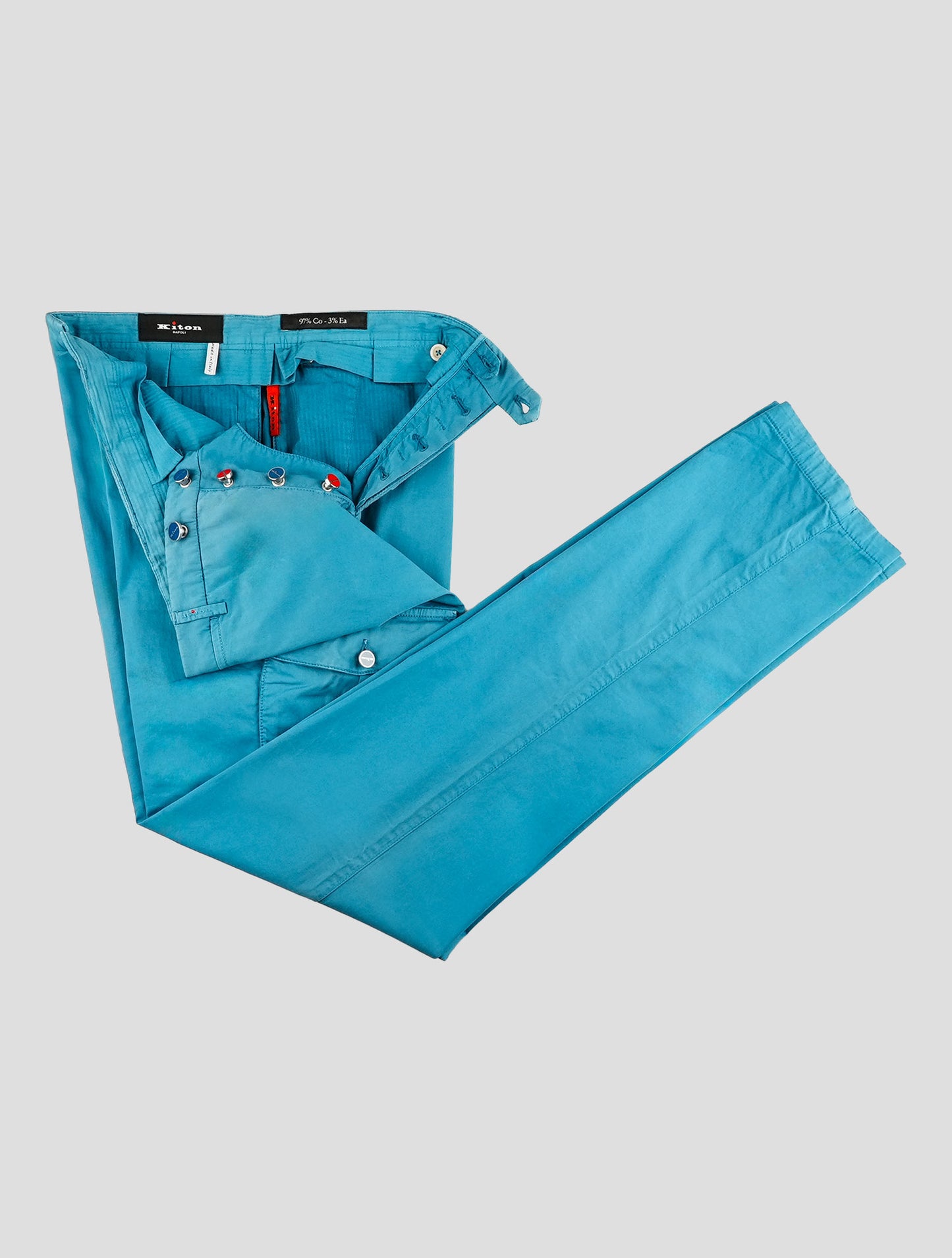 Kiton Blue Cotton Ea Cargo Pants