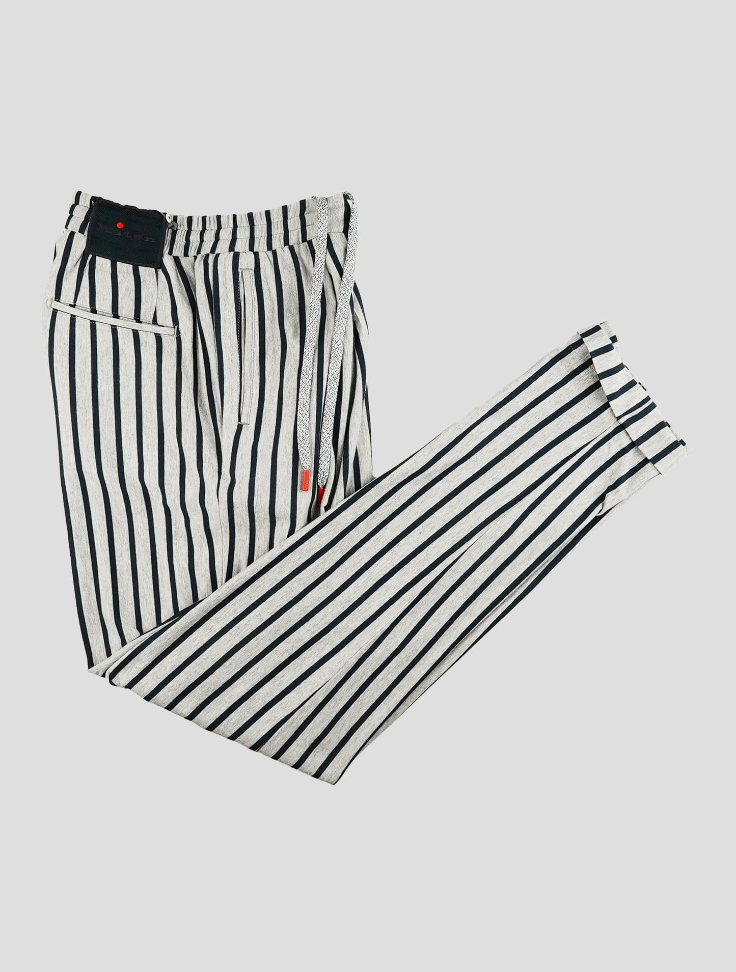 Kiton Gray Blue Cotton Viscose Pants
