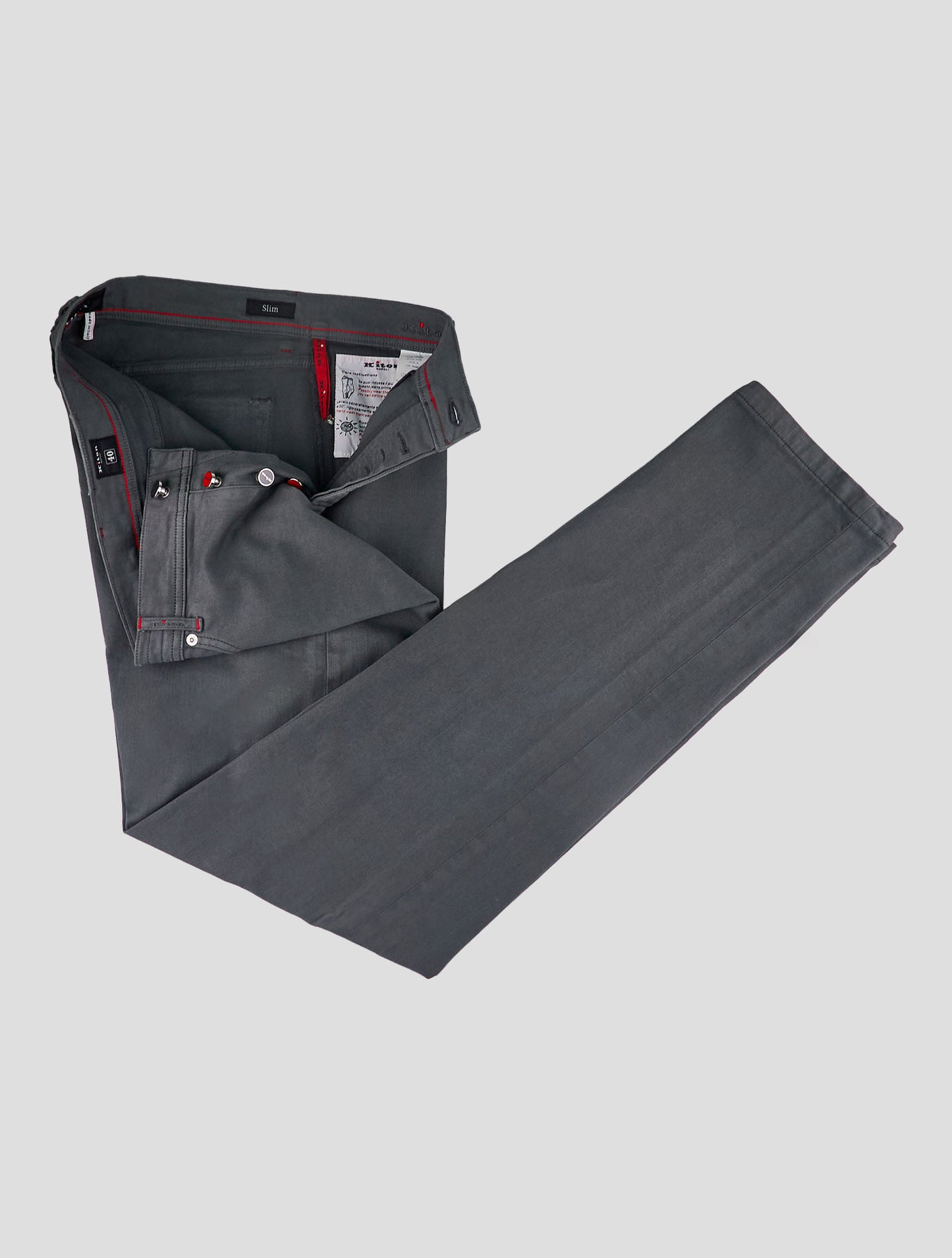 Kiton Gray Cotton Ea Jeans