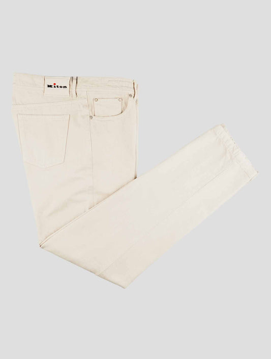 Kiton Beige Cotton Jeans