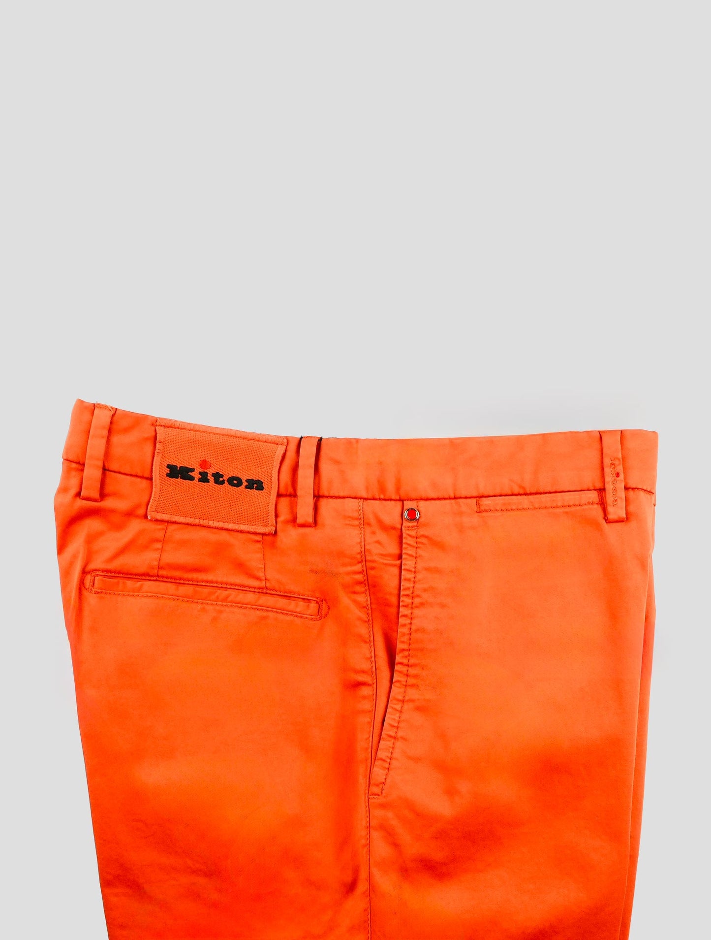 Kiton Orange Cotton Ea Pants