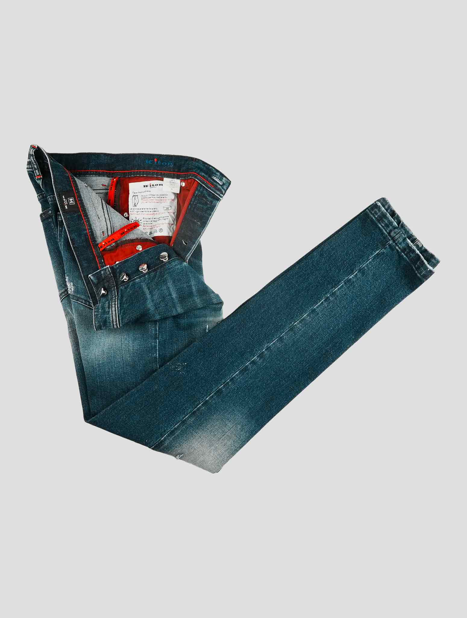 Kiton Blue Cotton Ea Jeans