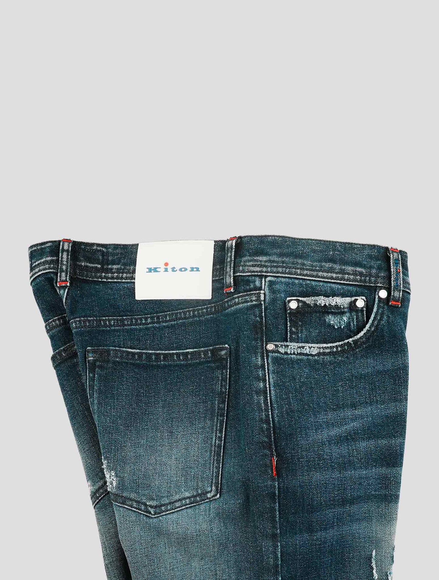Kiton Blue Cotton Ea Jeans