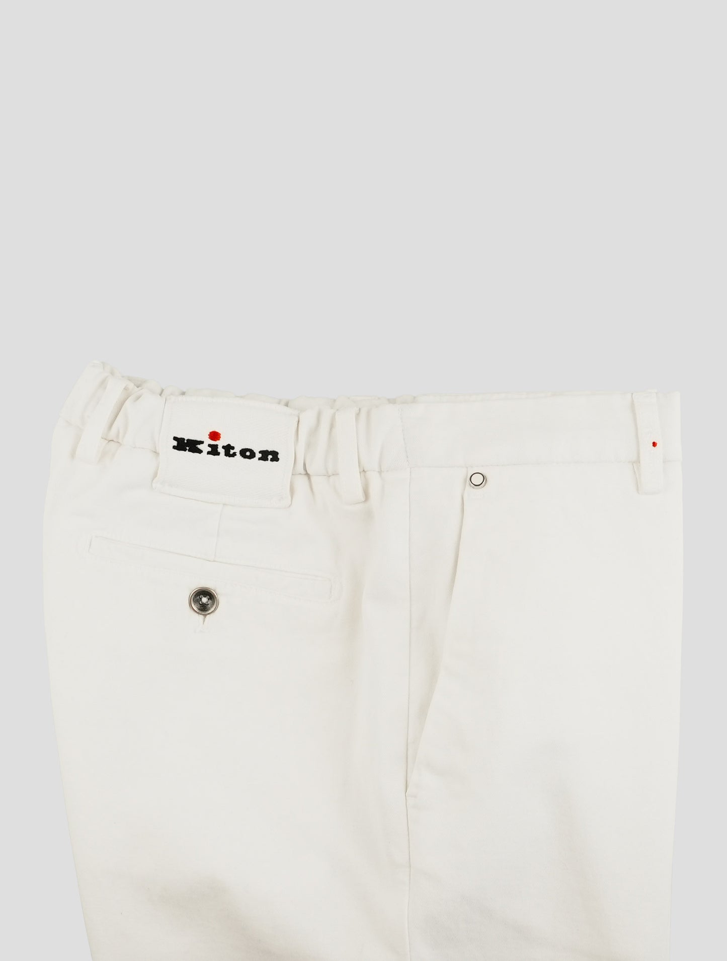 Kiton White Lyocell Cotton Ea Pants