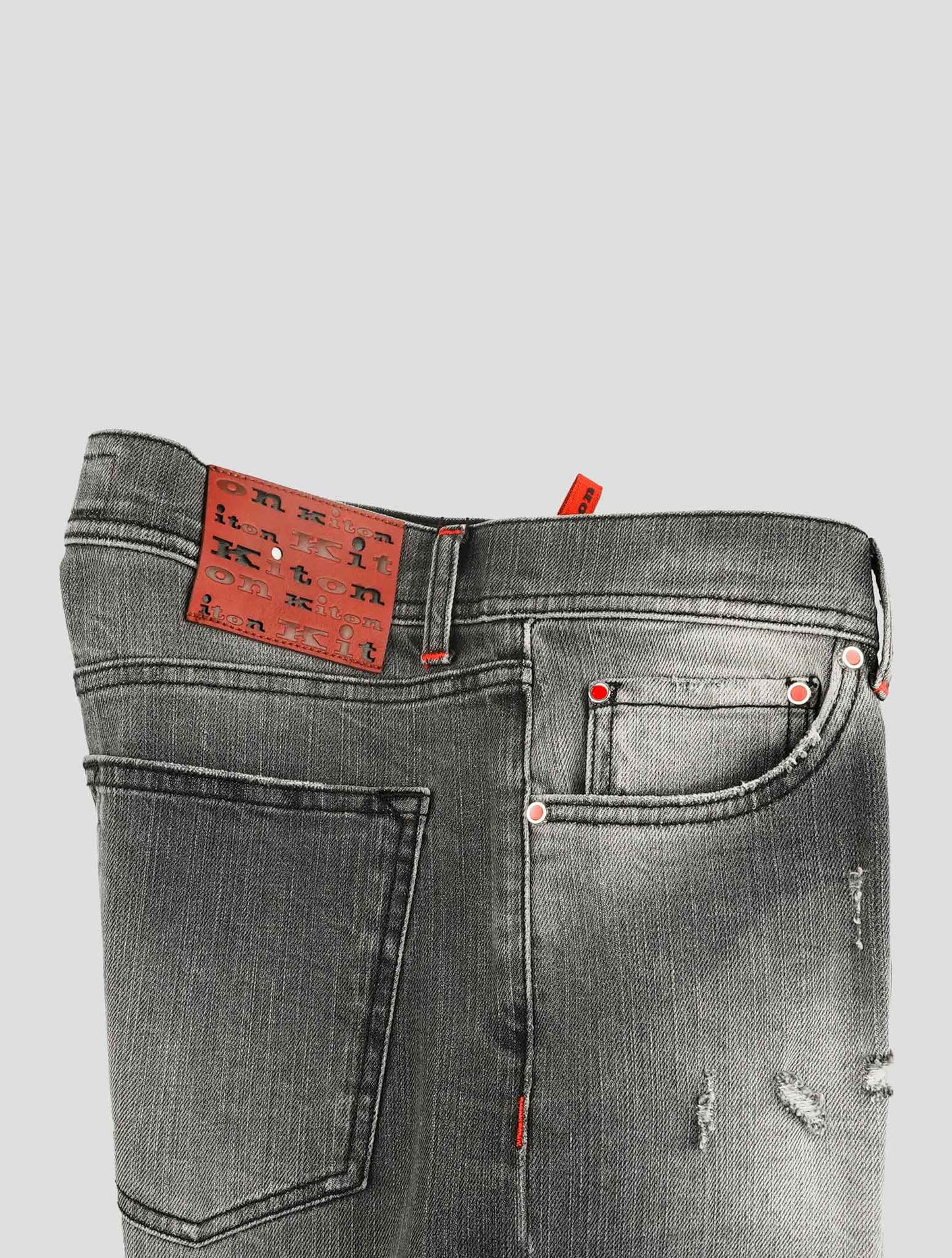 Kiton Gray Cotton Ea Jeans