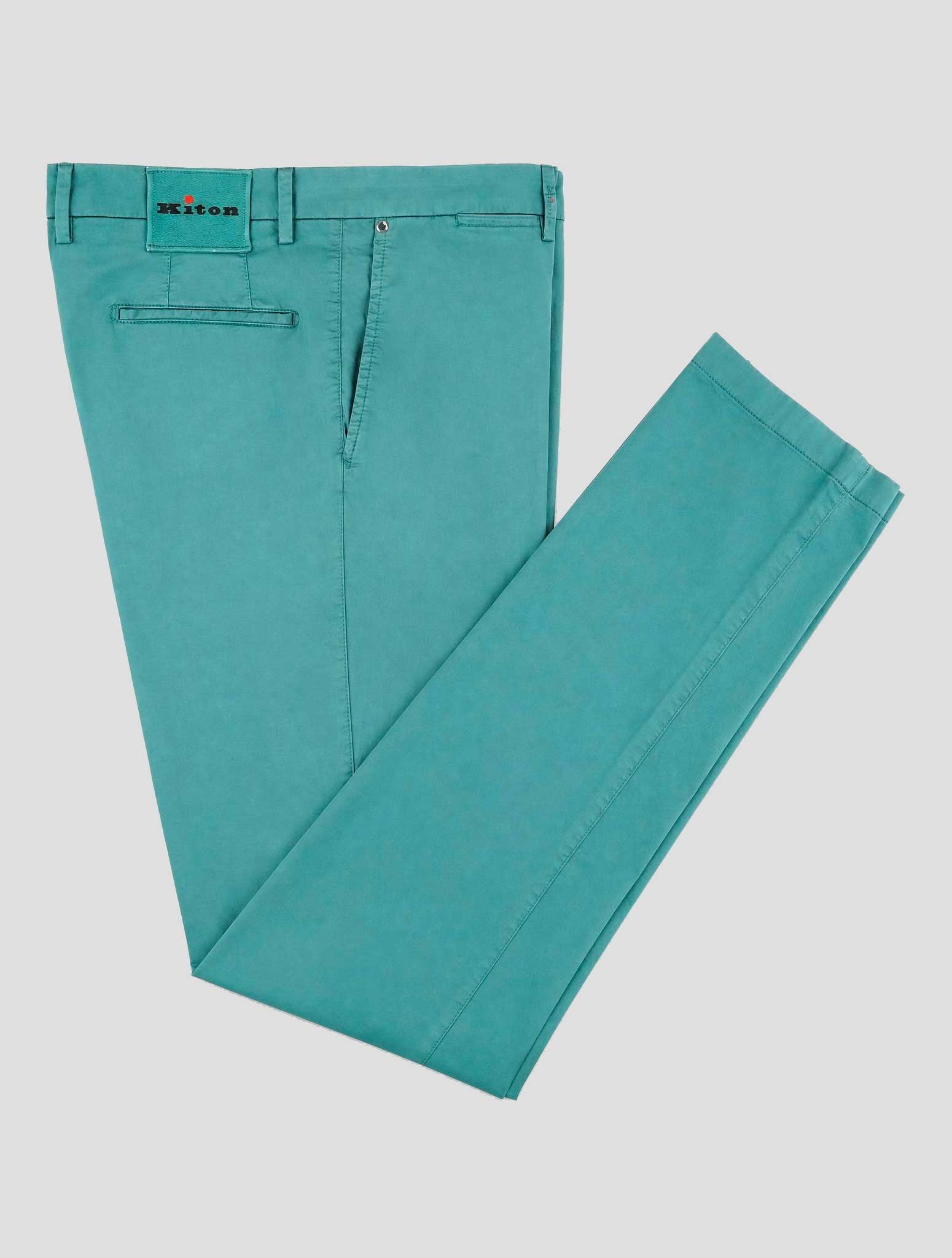 Kiton Green Cotton Ea Pants