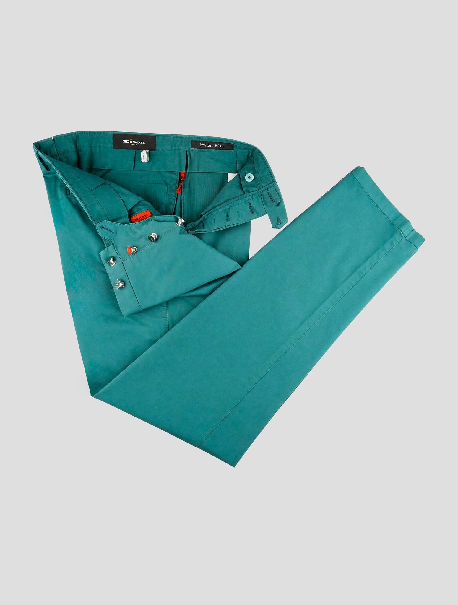 Kiton Green Cotton Ea Pants