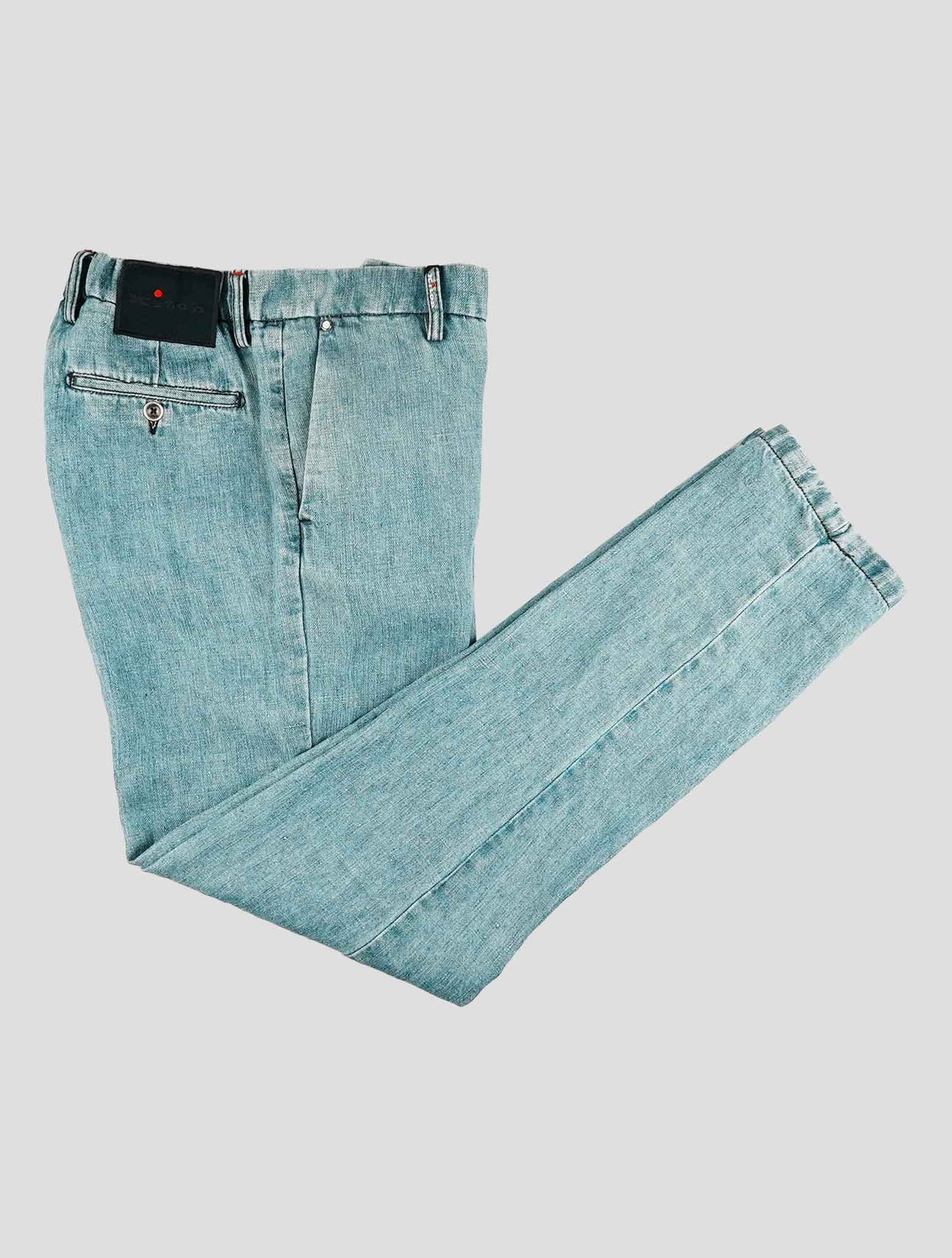 Kiton Light Blue Linen Jeans