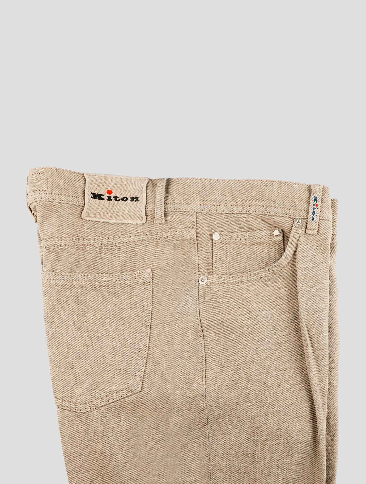 Kiton Beige Cotton Jeans