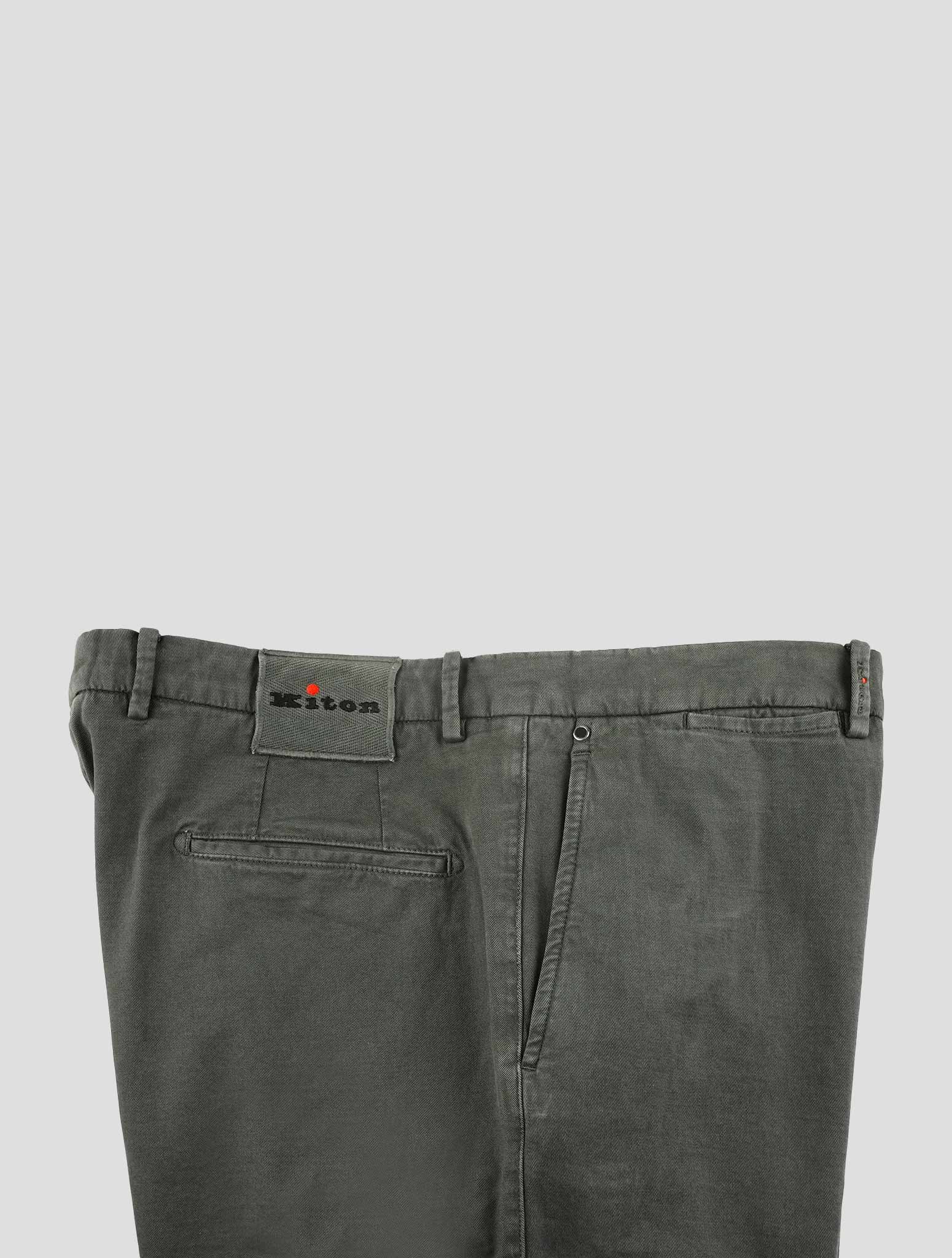 Kiton Dark Gray Cotton Cashmere Ea Pants